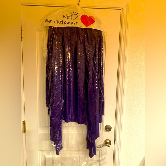 !!RARE!! Vintage NWOT SKULLZ LONDON Purple OS 3X ?PLUS Flowing Blouse Jacket - Picture 5 of 15